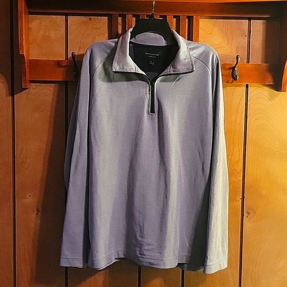 BANANA REPUBLIC MEN'S HALF-ZIP LONG SLEEVE SHIRT